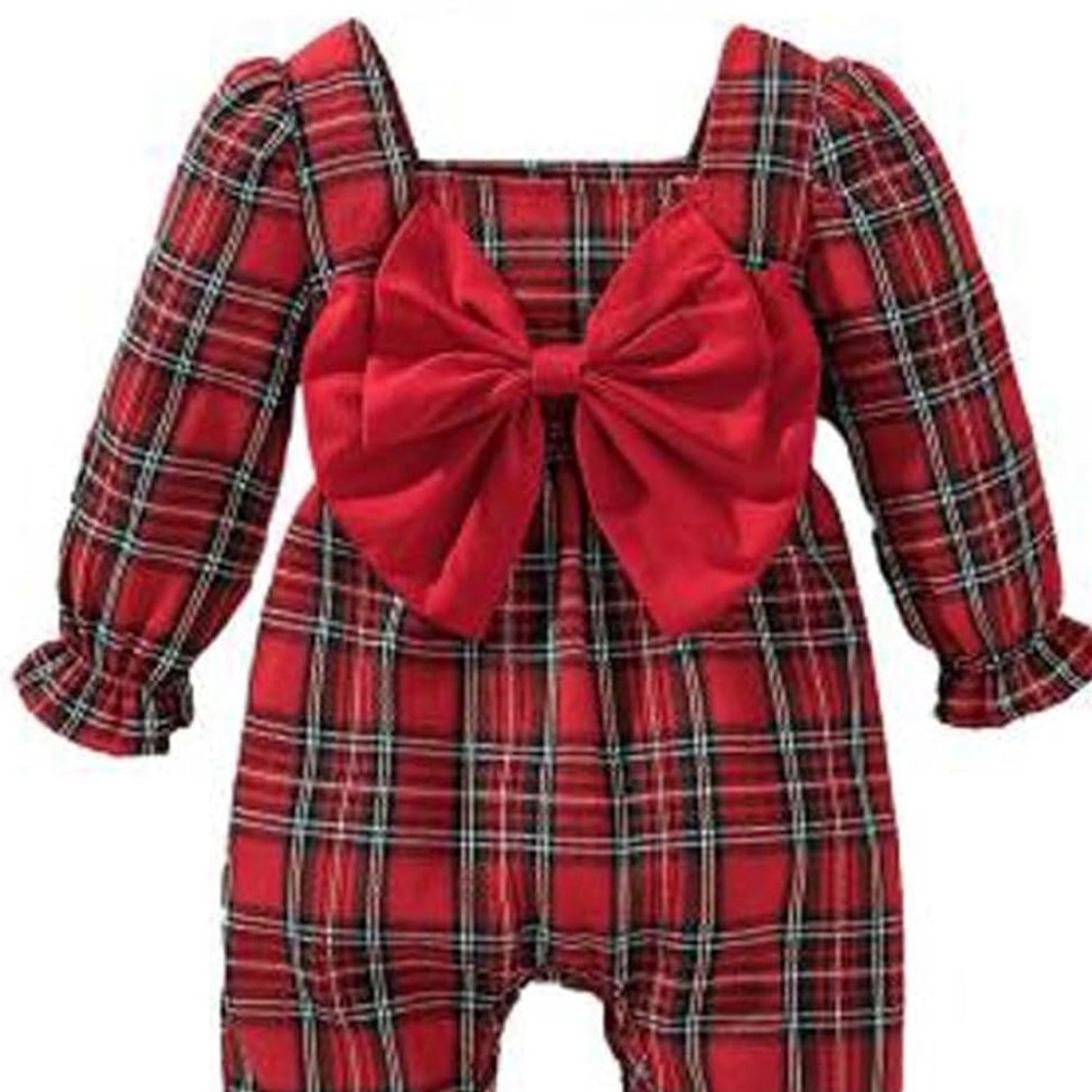 Plaid Red Kids One Piece